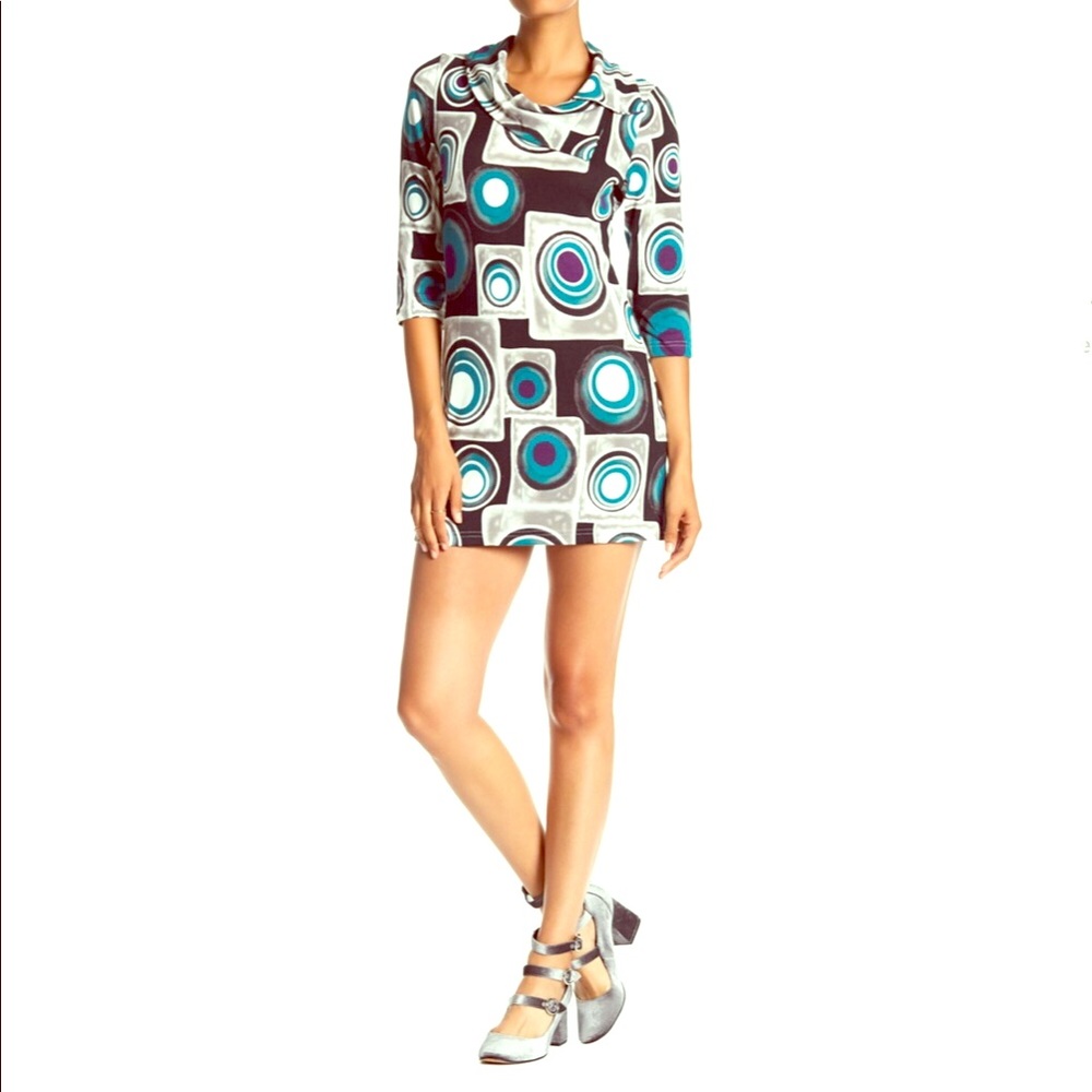 NWT Papillon British Mod Geometric Print Minidress